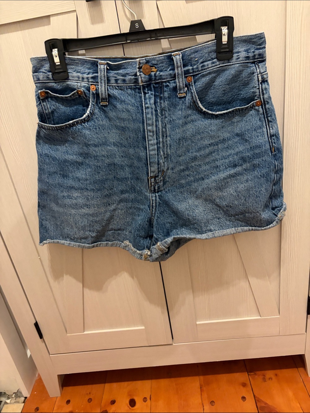 Madewell Light Blue High-Rise Denim Cutoff Shorts